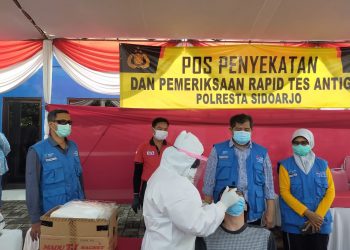 Lima Orang Reaktif  Rapid Tes Di Perbatasan Sidoarjo