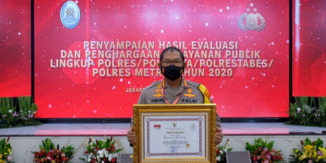 Polresta Sidoarjo Raih Penghargaan Pelayanan Prima dari Kementrian PANRB