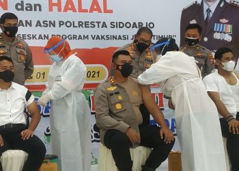 Kapolresta Sidoarjo Cek Vaksinasi Covid-19 Anggota Polri dan ASN