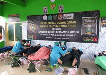 Ratusan Pendekar PSHT Donor Darah Selamatkan Sejuta Jiwa Bersama Kampung Tangguh
