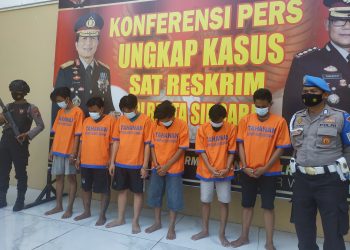 Polresta Sidoarjo Tangkap 6 Preman Pengeroyok Anggota TNI AL
