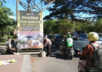 Polresta Sidoarjo Sebar Sosialisasi PPKM Darurat