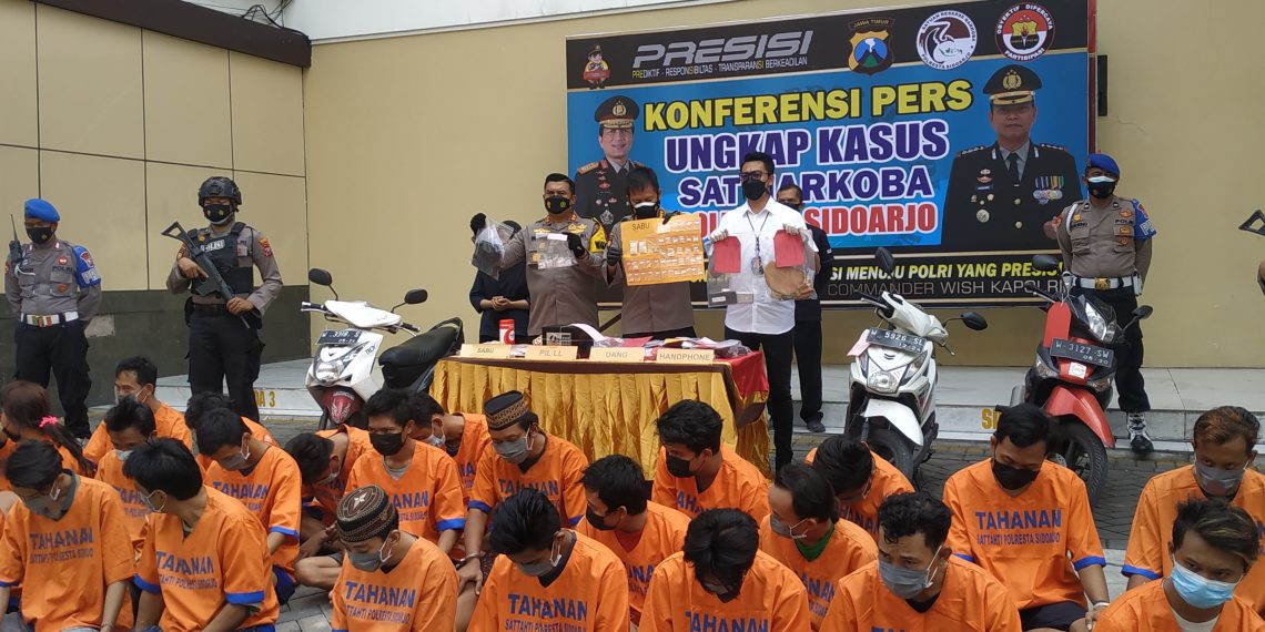 Polresta Sidoarjo Bekuk 36 Pelaku Narkoba