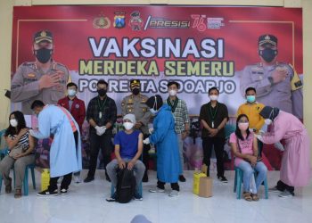 Polresta Sidoarjo Gandeng HMI Sukseskan Vaksinasi Merdeka Semeru