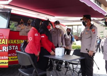 Polresta Sidoarjo Luncurkan Mobil dan Motor Vaksinasi Keliling Desa