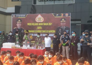 Tutup Tahun 2021, Polresta Sidoarjo Musnahkan Ribuan Narkoba dan Miras