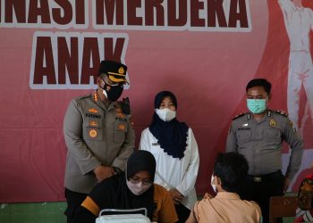 Polresta Sidoarjo Masifkan Vaksinasi Merdeka Anak