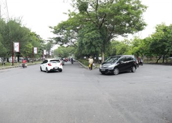 PKL Digusur, Arus Kendaraan di Taman Pinang Lancar