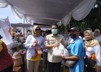 HUT Partai Gerindra Ke-14, Sidoarjo Gelar Sembako Murah, Pertandingan Bulutangkis dan Pameran UMKM