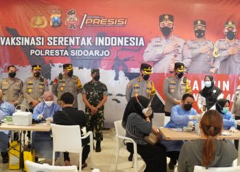 Irwasda Polda Jatim Ikuti Zoom Meeting Vaksinasi Serentak di Sidoarjo