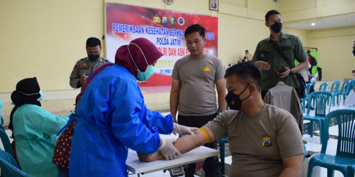 Siap Amankan Pilkades, Personel Polresta Sidoarjo Periksa Kesehatan