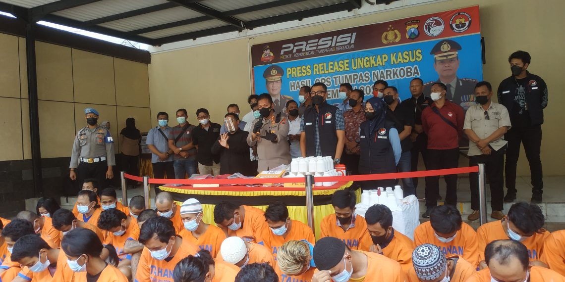 Polresta Sidoarjo Bekuk 73 Pelaku Narkoba