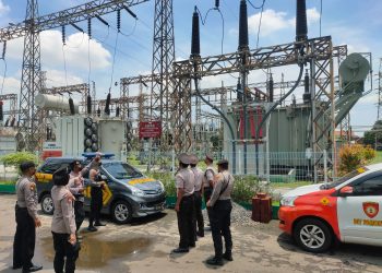 Jelang KTT G20, Obvit Polresta Sidoarjo Patroli PLN UIT Taman
