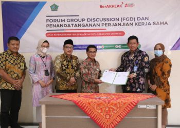 Disdukcapil Teken Kerjasama dengan DWP Kabupaten Sidoarjo dan 11 RS Swasta