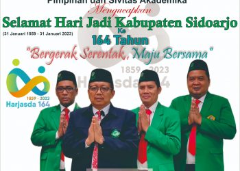 Pimpinan dan Sivitas Akademika UNUSIDA Mengucapkan Selamat Hari Jadi Kabupaten Sidoarjo ke-164 Tahun