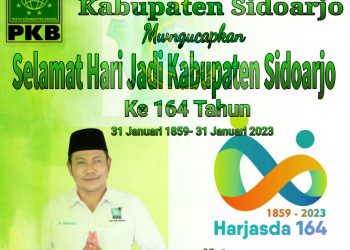 Pengurus dan Anggota DPC Partai Kebangkitan Bangsa (PKB) Sidoarjo Mengucapkan Selamat Hari Jadi Kabupaten Sidoarjo ke-164
