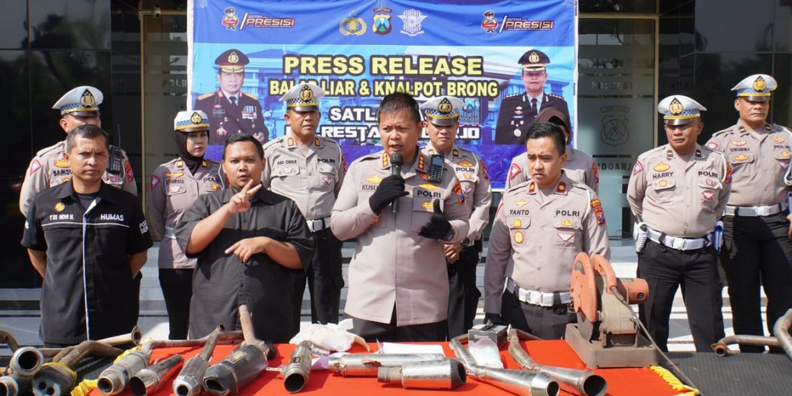 Polresta Sidoarjo Amankan 120 Motor Knalpot Brong