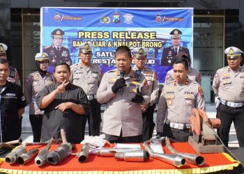 Polresta Sidoarjo Amankan 120 Motor Knalpot Brong