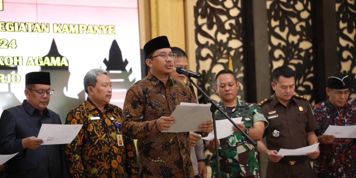 Bupati Sidoarjo dan Tokoh Lintas Agama Deklarasi Tolak Kampanye di Tempat Ibadah