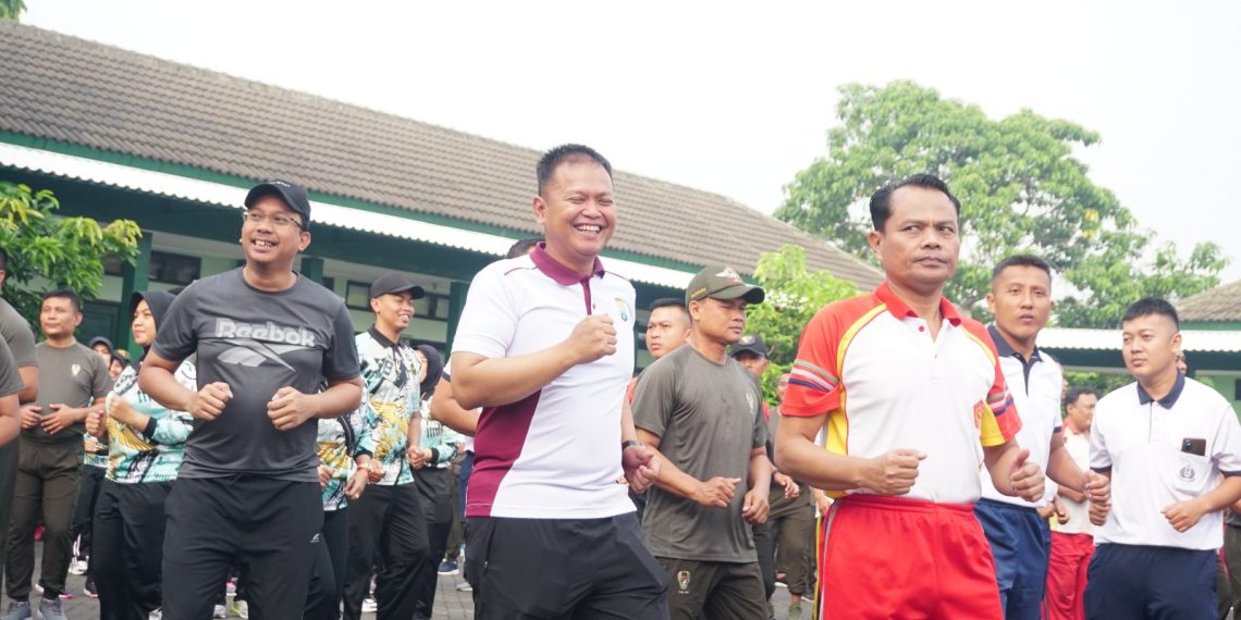 Olahraga Bersama TNI-Polri Sidoarjo Sambut Hari Bhayangkara 2023