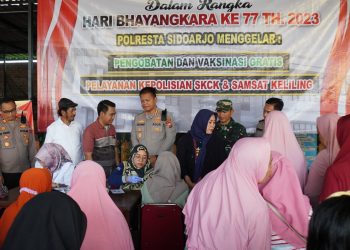 Sambut Hari Bhayangkara Ke-77, Polresta Sidoarjo Gelar Baksos Pelayanan Polri ke Masyarakat