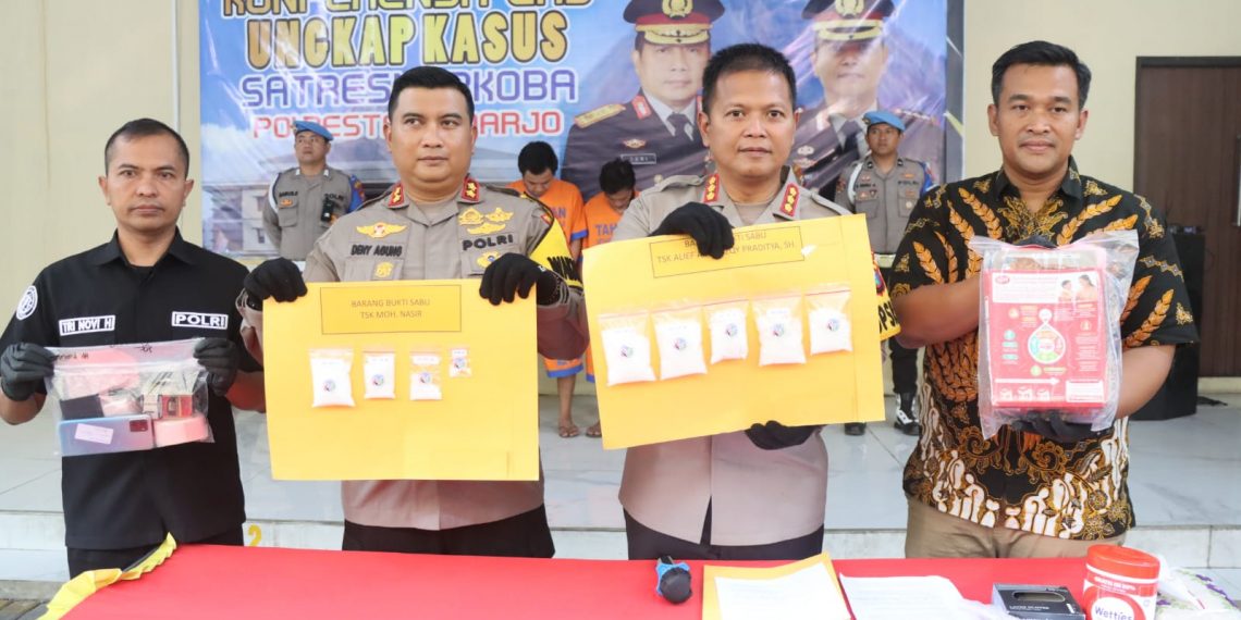 Polresta Sidoarjo Ungkap Dua Kasus Peredaran Sabu 598,02 gram