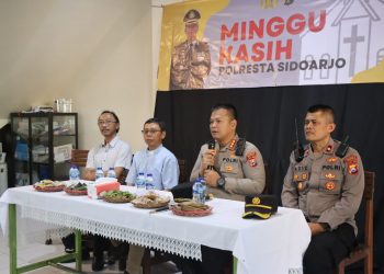 Bersama Umat Kristiani, Polresta Sidoarjo Laksanakan Program Minggu Kasih