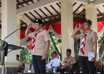 Wabup Subandi Pimpin Apel Besar Hari Jadi Pramuka ke-62 di Alun-Alun