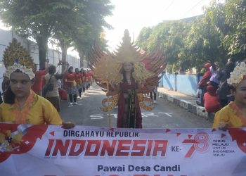 Gebyar HUT RI ke 78, Desa Candi Gelar Pawai Budaya Kreasi Nusantara
