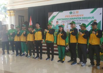 Target Juara Umum, Bupati Gus Muhdlor Lepas Kontingen Sidoarjo Porprov Jatim VIII 2023