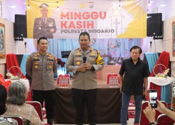 Polresta Sidoarjo Gelar Minggu Kasih di Gereja Mahanaim