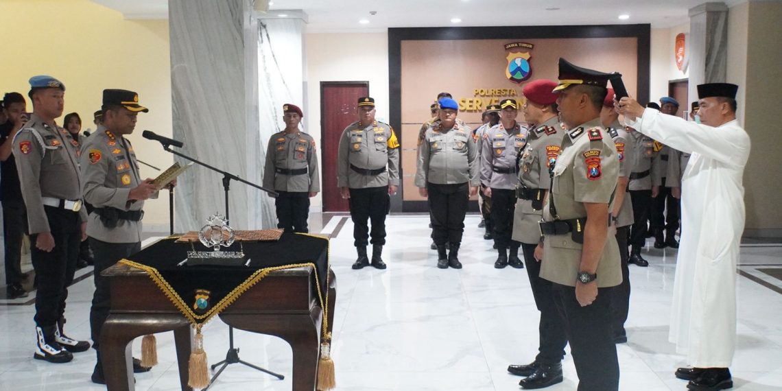 Kapolresta Sidoarjo Pimpin Sertijab Kasat Reskrim dan Kapolsek Candi