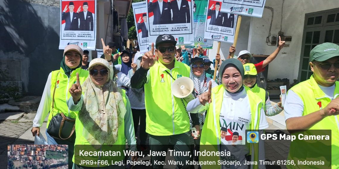 Caleg DPRD Jatim Hj Sriatun dari PKB Kampanye AMIN di Pepelegi Waru