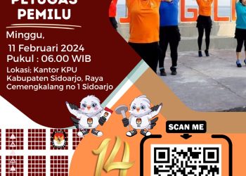 KPU Kabupaten Sidoarjo Ajak Senam Bersama Petugas Pemilu 2024