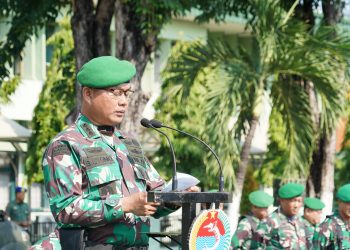 Kasrem 084/Bhaskara Jaya Pimpin Apel Gelar Pasukan Antisipasi Kerawanan Pemilu 2024