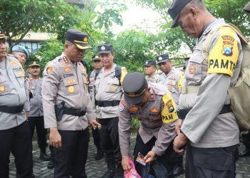 Polresta Sidoarjo Gelar Apel Pergeseran Pasukan Pengamanan TPS Pemilu 2024