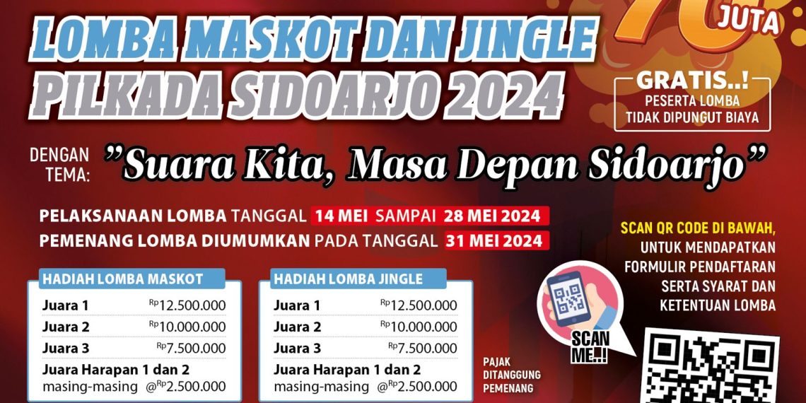 KPU Sidoarjo Gelar Lomba Maskot dan Jingle Pilkada Berhadiah Rp 70 Juta