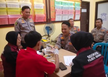 Antisipasi Penyakit Metabolisme, Polisi Sidoarjo Dicek Kesehatan