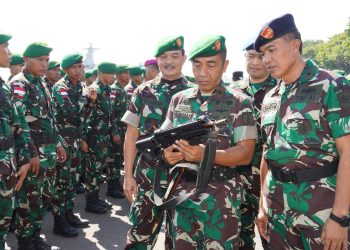 Satgas Pamtas Yon Zipur 5/ABW RI- Malaysia Diberangkatkan