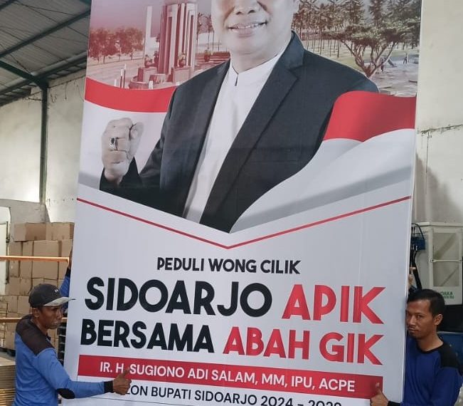 Genjot Elektabilitas, Cabup Abah Giono Pasang Baliho Masif ke Pelosok Desa dan Kota Sidoarjo