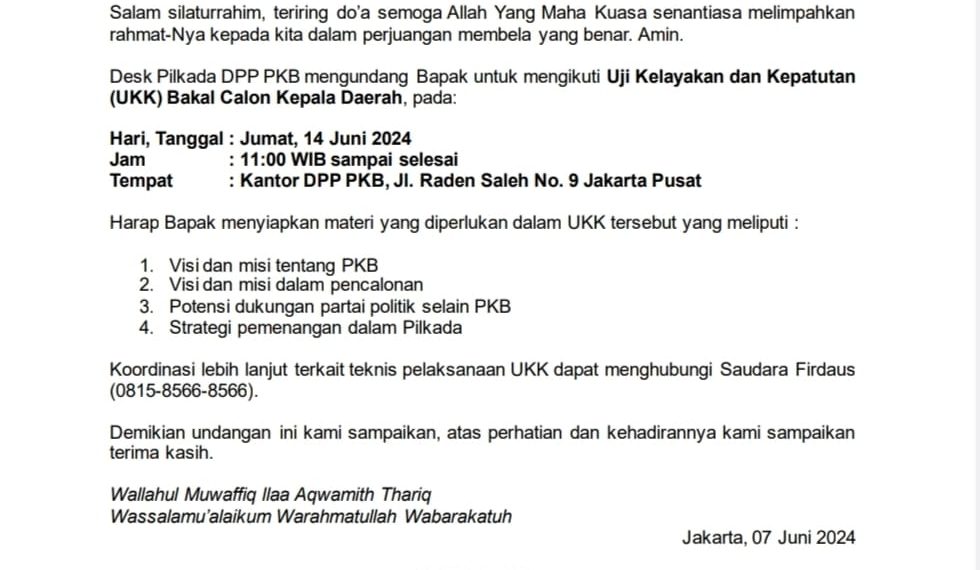 DPP PKB Gelar UKK Enam Bacakada Sidoarjo