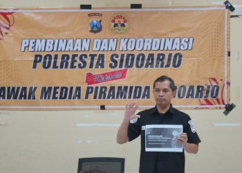 Humas Polresta Sidoarjo Gandeng Wartawan Sukseskan Hari Bhayangkara Ke-78