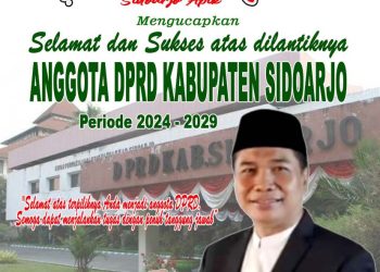 Bacabup H Sugiono (Abah Gik) Mengucapkan Selamat dan Sukses Pelantikan Anggota DPRD Kabupaten Sidoarjo Periode 2024-2029