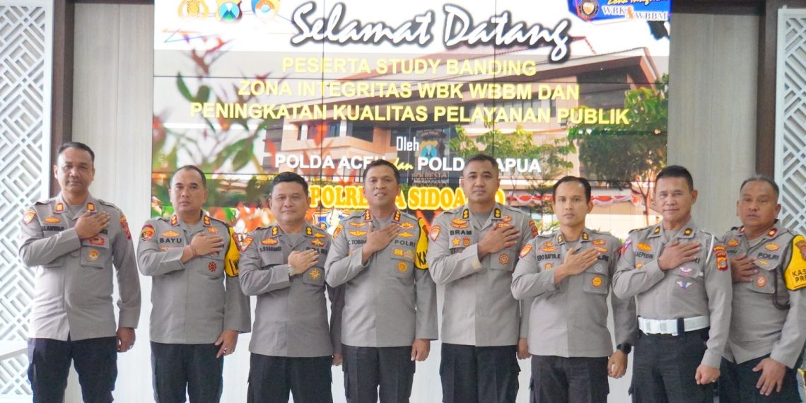 Polda Aceh dan Polda Papua Study Banding Pelayanan Publik Polresta Sidoarjo