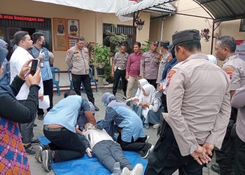 Polsek Tulangan Latih Personel Penanganan Pertama Korban Gawat Darurat