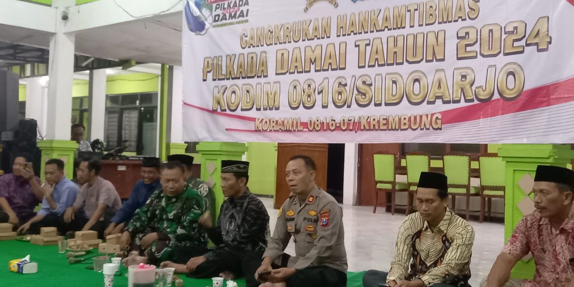 Tiga Pilar Kecamatan Krembung Gelar Cangkrukan Kamtibmas untuk Pilkada Damai