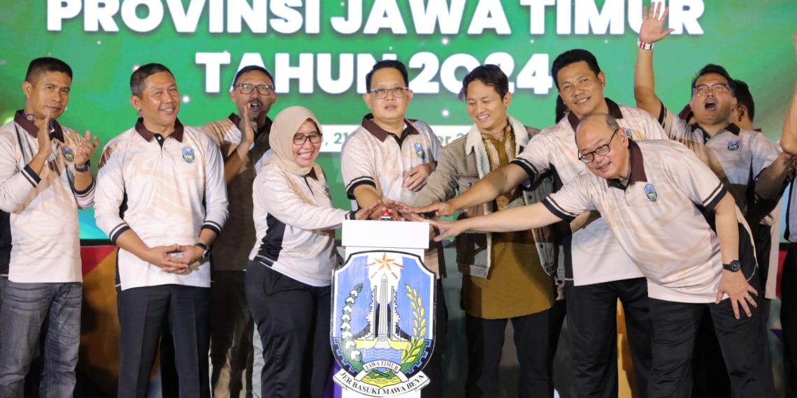 Pj Gubernur Jatim Bersama Plt Bupati Sidoarjo Launching Logo Peringatan Hari Jadi Provinsi Jawa Timur ke-79