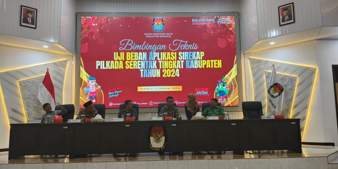 KPU Sidoarjo Bersama PPK Mulai Uji Coba SIREKAP Pilkada 2024
