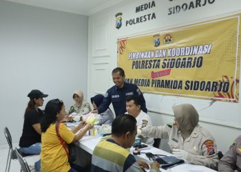 Sambut 73 Tahun Humas Polri, Polresta Sidoarjo Gelar Bakti Kesehatan Bagi Wartawan