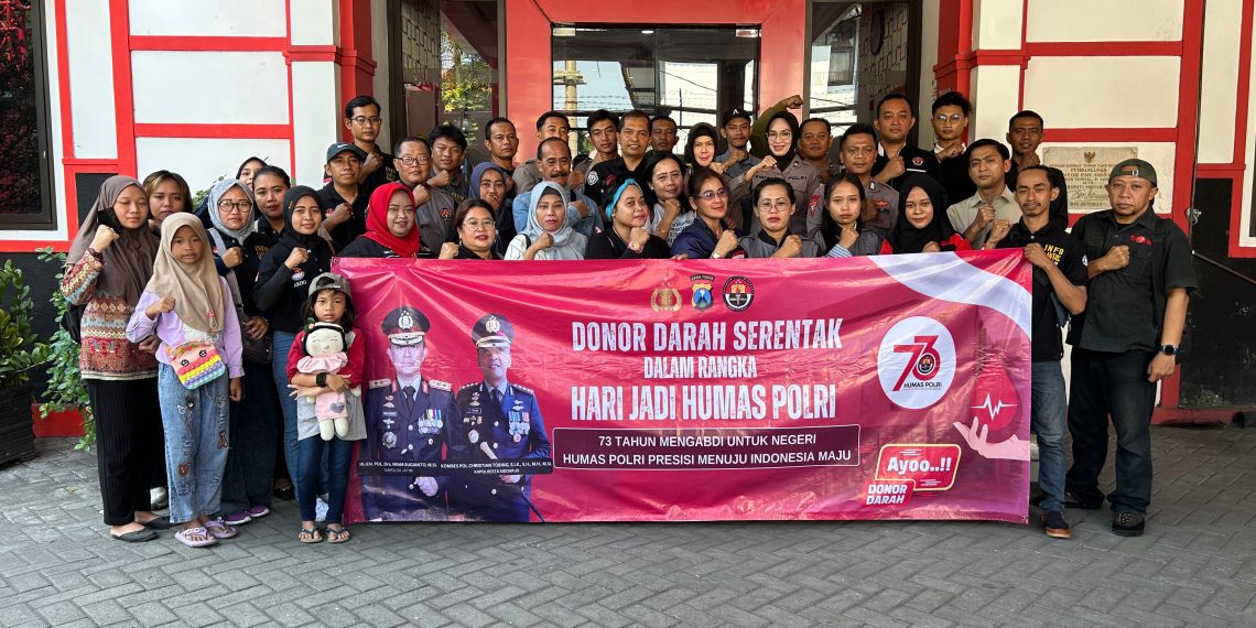 Polresta Sidoarjo Adakan Donor Darah Peringati 73 Tahun Humas Polri